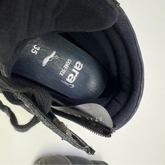 2/$20 Ara EU 35 Matilda Black Hydrobuk GTX High Top Gore Tex Sneakers Side Zip - Picture 10 of 11